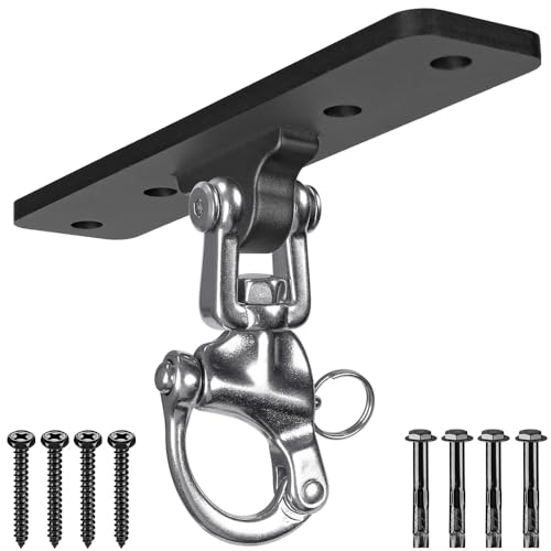 Dolibest Heavy Bag Hangers Brackets, Punching Bag Hangers, Heavy Bag Ceiling Mount for Body Weight Strength Training Systems, Aerial Yoga Swing & Hammock, Resistance Band - color: 4홀 펀칭백 행거