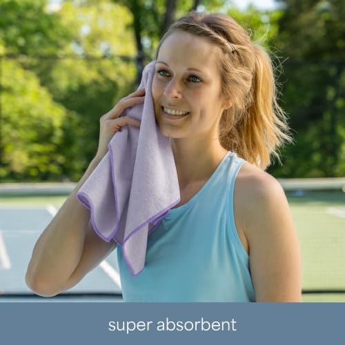 S&T INC. Microfiber Gym Towels, 3 Pack, 16" x 27", Purple - color: Purple