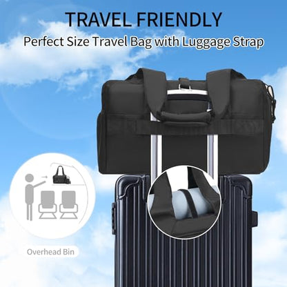 Handbag for Women Yoga Bag Large Capacity Yoga Pad Buckle with Shoe Compartment Water Bottle Sports Gym Bag Travel - color: A03-black