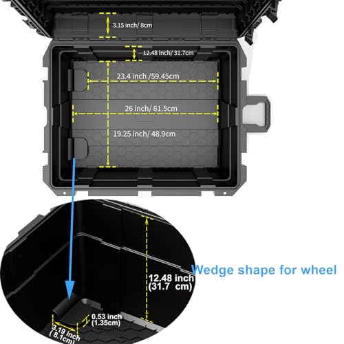 Regetek Waterproof Hard Case 32 x 25 x 18 Inch, Equipment Roller Case with Wheels,Customizable Foam, for Electronic, Tool, camera, lenses, Camcorder,Drone, IP67, Shockproof, Inner 25.8" x19.2" x 15.1"