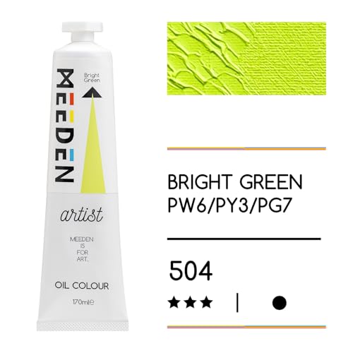 MEEDEN Artist Grade Oil Paint: Bright Green - 170ml/5.7oz Tube | Professional Art Paints and Supplies for Canvas Painting - color: Bright Green, size: 5.7 Fl Oz (Pack of 1)