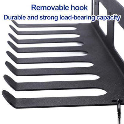 Multi-Purpose Gym Equipment Storage Rack, Stainless Steel Rack Holder Organizer Wall Mount with Screws Home Gym Organization Accessories for Foam Rollers Straps Jump Ropes Yoga Mat (Black)