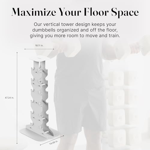 WeGym Dumbbell Rack, Sturdy Cast Iron for Space-Saving Home Gym Storage | Sturdy cast iron, space-saving storage, home strength training setup - color: Sandstone, style: XL