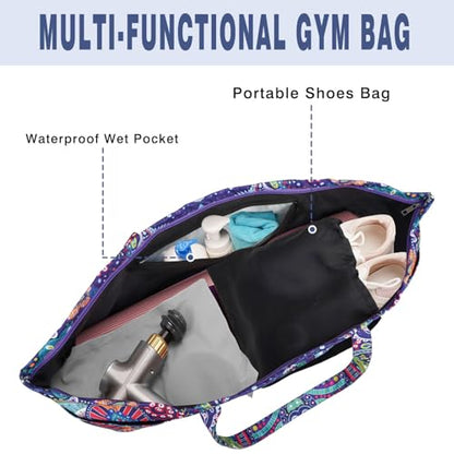 Yoga Mat Bag Yoga Mat Carrier with Shoes Compartment & Wet Pocket Pilates Bag with Zipper Pockets & Yoga Mat Holder Strap Yoga Bags and Carriers Fits All Your Stuff - color: Paisley