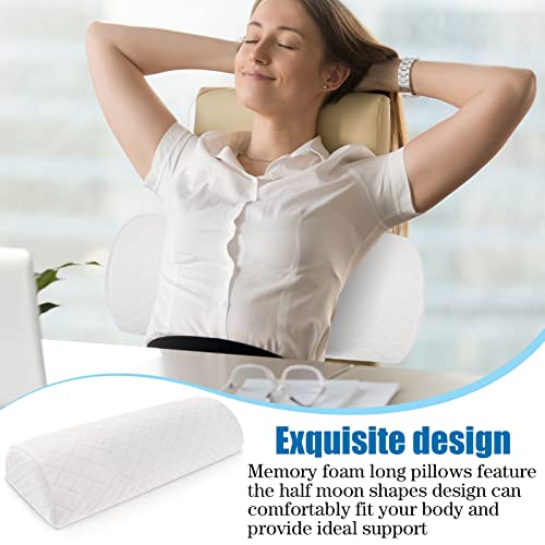 Maitys 3 Pcs Half Moon Bolster Pillow for Legs Memory Foam Leg Pillows for Sleeping Knee Neck Lumbar Support Back and Head Semi Roll for Ankle, Foot Comfort, Pregnant, Recovery, Washable Cover