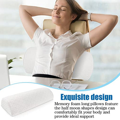 Maitys 3 Pcs Half Moon Bolster Pillow for Legs Memory Foam Leg Pillows for Sleeping Knee Neck Lumbar Support Back and Head Semi Roll for Ankle, Foot Comfort, Pregnant, Recovery, Washable Cover