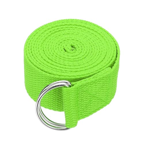 Yoga Strap for Stretching, Athletic Stretch Band with Adjustable Metal D Ring Buckle Yoga Bands - color: Green, size: 8.2ft