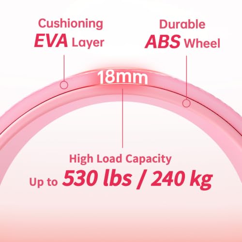 GymCope 3-Pack Back Roller Wheel Set, Spine-Safe Groove, 500 lbs | 1/2in sweat-resistant foam over ABS core, 3-pack 4in 6in 10in wheels, spine-safe groove, 500 lbs, yoga pilates gym, pvc free - style: 3Pack(4"+6"+10")-Pink