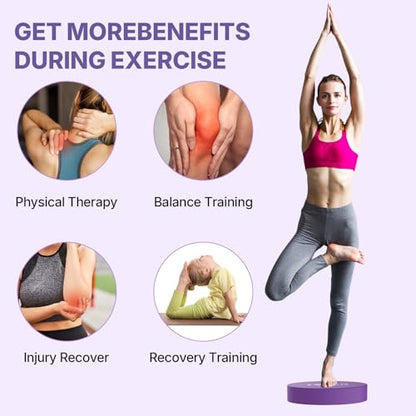 Foam Balance Pad,5BILLION Stability Pad for Physical Therapy,Non-Slip Exercise Balance Pad for Balance workouts,Yoga Knee Pad for Gym Fitness Stretching Pilate - size: Purple-Oval