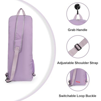Yoga Mat Bag Carrier with Mesh & Zipper Pockets - color: Purple