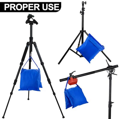 Jerify 12 Packs Photography Weight Bags Photo Studio Filled Weight Bag Empty Heavy Sandbag Set for Photography Tripod Stand Light Stand Sports Outdoor Photo Video Studio Boom Brackets (Blue) - color: Blue