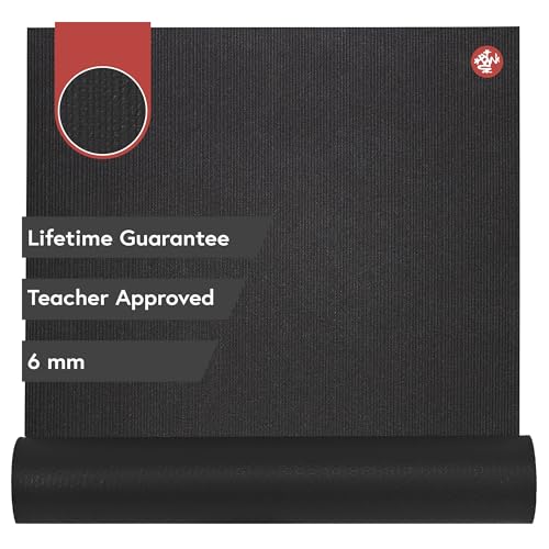Manduka PRO Yoga Mat - 6mm | Lifetime Durability | Hygienic Construction | Premium Studio Quality | Teacher Approved - color: Black, size: 68" x 26"