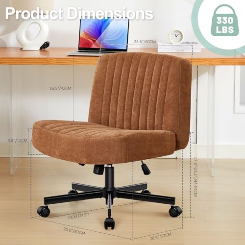 Criss Cross Chair,Thick Padded Cross Legged Office Chair,Brown - color: Brown