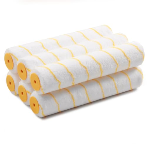 VOOMEY 12 Inch Paint Roller Covers 1/2" Nap, Microfiber Paint Roller Sleeves Large Paint Roller Covers for Smooth to Semi-Smooth Surfaces, Wall, Ceiling, Home Renovation Painting Tools - size: 12inch 6pcs