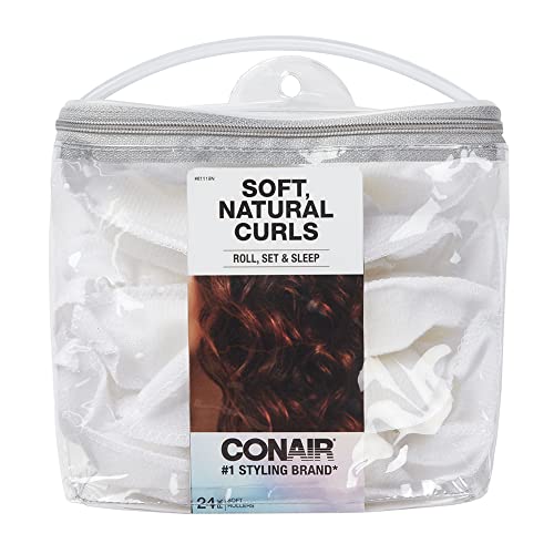 Conair Fabric Hair Curlers to Sleep In, Soft Hair Rollers for Natural Curls, Assorted color, 24 Pack - color: Assorted color