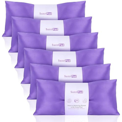 SuzziPad Hot & Cold Lavender Eye Pillows for Relaxing, Purple, 6 Packs | Washable Weighted Yoga Eye Mask For Meditation, Dry Eye Soothing & Sleep; Blocks Light, Soothes Migraines & Ocular Discomfort