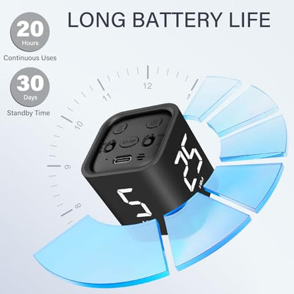 Rotating Productivity Timer 5/25/10/50, Desk Flip Timer, ADHD Tool - color: Black