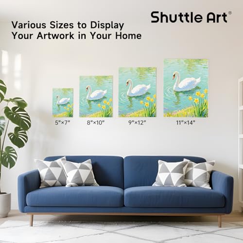 Shuttle Art 36 Pack Canvas for Painting, Multi-Size 5x7/8x10/9x12/11x14 Inch, Primed, 100% Cotton Blank Canvas Boards, Ideal Art Supplies for Kids Adults Acrylic Oil Painting - size: 36 Pack - 9 of Each 5x7, 8x10, 9x12, 11x14 inch