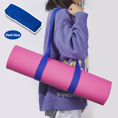 AKOAK Adjustable Yoga Mat Strap, Multi-purpose Strap, Durable Yoga Mat Carrying Strap (Excluding Yoga Mat), Pack of 1 - color: Dark Blue
