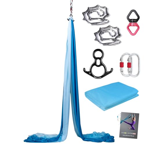 PRIOR FITNESS Aerial Silks Kit, SGS&CE Certified, 9/15/20Yards - color: Budgreen, size: L(20 Yards)