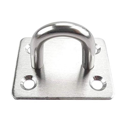 Ihomepark Heavy Duty Pad Eye Plate Staple Ring Hook Loop U-Shaped Sail Shade Hardware - Wall Ceiling Hammock Hooks Hanger for Swing Suspension - Stainless Steel - size: M 6