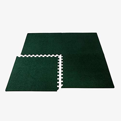 We Sell Mats 3/8 Inch Thick Interlocking Foam Carpet Tiles Durable Carpet Squares Anti Fatigue Support for Home Office or Classroom Use - color: Hunter Green, style: 24 Square Feet (6 Tiles)