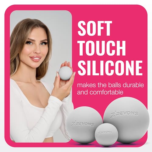 3 in 1 Massage Ball Set - Lacrosse Balls for Myofascial Release, Back Pain Relief, Face Fitness, Trigger Points, Yoga, Physical Therapy, Muscle Recovery and Soft Deep Tissue Massage (Gray) - color: Gray