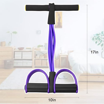 6-Tubes Tension Rope, Multifunction Elastic Yoga Pedal Puller Resistance Band, Natural Latex Tension Rope Fitness Equipment, for Abdomen, Waist, Arm, Leg Stretching Slimming Training - color: Purple