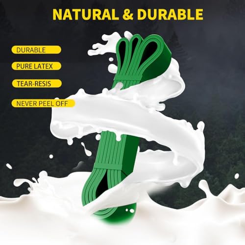 ROSAPOAR Resistance Band Pull up Band Fitness Exercise Bands Natural Latex for Workout Body Stretch Powerlifting Band Fitness Sport Training at Home/The Gym - color: dark green