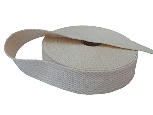 1 Inch Cotton Webbing 10 Yards Cotton Strap for Tote Canvas Bags Crafts Sewing (2049 Beige) - color: 2049 Beige