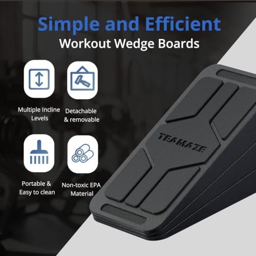Slant Board for Calf Stretching, 6 Packs Adjustable Angles Non-Slip Rubber Slant Board,Squat Wedge Stretcher Equipment for Physical Therapy Home Exercise,Calf Stretch Wedge Improve Lower Leg