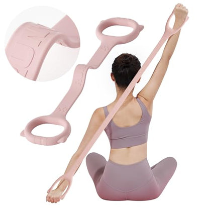 Figure 8 Workout Resistance Band - 3 Elasticities Optional 20 30 40lb, Thicker Durable Arm Back Shoulder Exercise Elastic Rope Yoga Straps Pilates Flexbands, Physical Therapy Stretch Bands - color: 20LB Pink