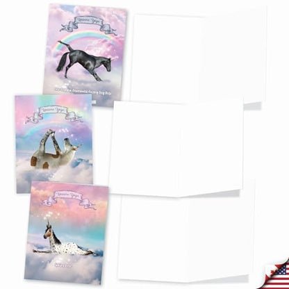 The Best Card Company - 20 Blank Yoga Animal Cards (4 x 5.12 Inch) - All Occasion Set (10 Designs, 2 Each) - Rainbow Unicorn Yoga AM3198OCB-B2x10 - style: Rainbow Unicorn Yoga