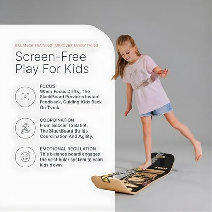 GIBBON SlackBoard, Balance Board Kids & Adults, Slackline Balance Trainer - color: Astro Plus with Stand