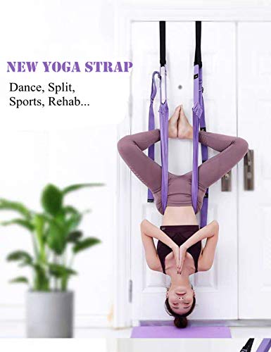 TOCO FREIDO Waist Back Leg Stretch Strap/Yoga Fitness Band, Leg Stretching Assist Trainer, Yoga Stretcher, Back Bend Split Inversion Strap for Fitness, Dance, Ballet, Gymnastics - color: Purple