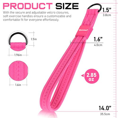 RENRANRING Tricep Rope Cable Attachment Handles for Gym, 13inch Exercise Handles, Tricep Pull Down Attachments Rope for Pilates, Yoga, Strength Trainer, Physical Therapy, Stretch, Recovery - color: Pink