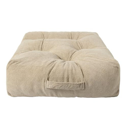 Floor Pillow for Adults, Large Sitting & Meditation Cushion - color: Beige, Square