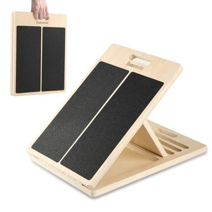 Portable Wooden Slant Board for Calf Stretching Slant Boards for Exercise Calf Stretcher Calf Stretch Board Physical Therapy Equipment Adjustable Incline Board for Knees Ankle Heel Feet Leg