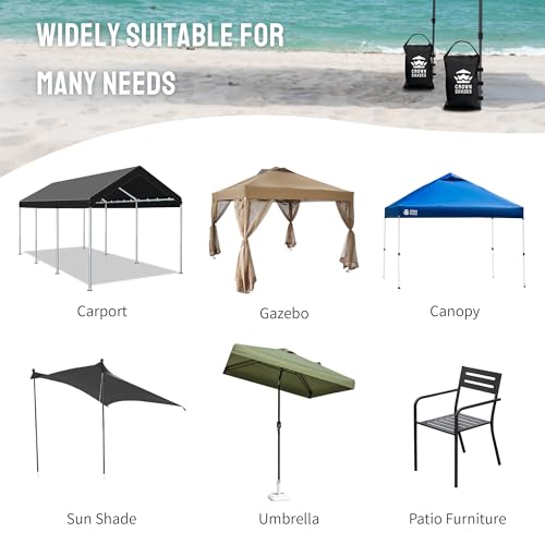 CROWN SHADES Sand Bags for Canopy Legs, 120 LBS, Black (Unfilled) - color: Black, size: 120lbs