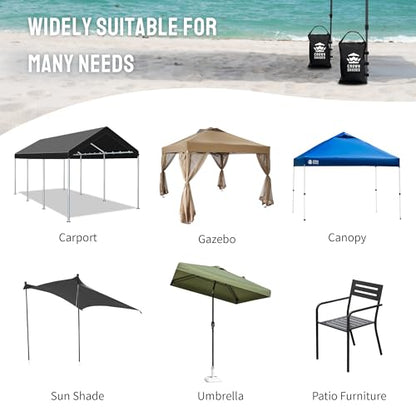 CROWN SHADES Sand Bags for Canopy Legs, 120 LBS, Black (Unfilled) - color: Black, size: 120lbs
