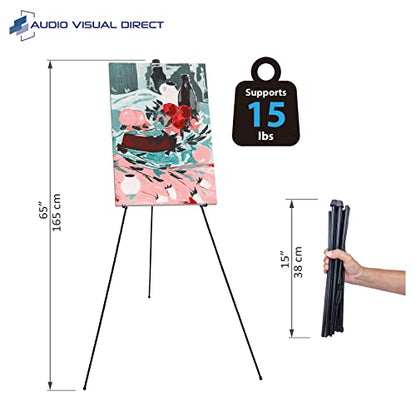 Lightweight Steel Telescoping Art Display Easel, Collapsible, 65 inches - style: Instant Easel