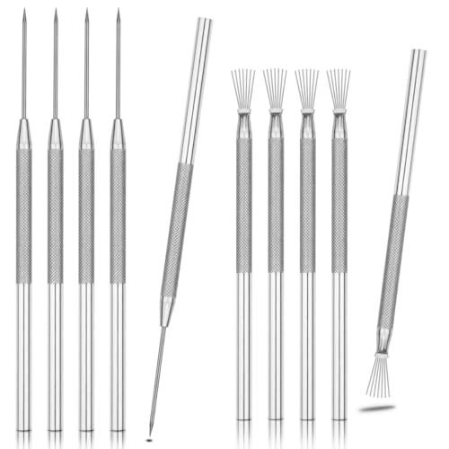 BILLIOTEAM 10 Pcs Clay Needle and Pottery Feather Wire Texture Tools for Ceramics Claywork, Ideal for Sculpture Detail Texturing and Modeling