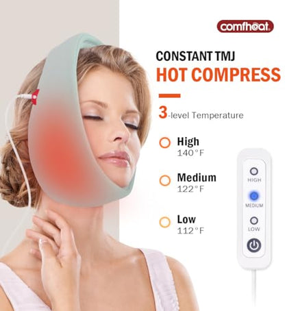 Face Heating Pad for TMJ Pain Relief, USB Heated Face Wrap for Jaw, and Lavender Weighted Eye Pillow for Yoga