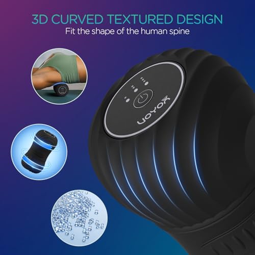 VOYOR-HEALTH Vibrating Peanut Massage Ball, Electric Deep Tissue Roller - color: Black