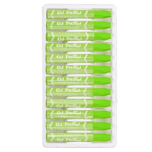 PATIKIL Chartreuse Oil Pastels, 24Pcs Soft Oil Crayons Vibrant and Creamy Pastels Stick Art Supplies for Art Painting Drawing Blending Graffiti for Artists Beginners - color: Chartreuse