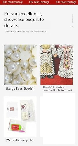 Jendfert DIY 3D Pearl Painting Kit, Castle Design with Fireworks, Plastic Pearl Art Craft for Adults and Beginners, Home Wall Decor - No Framework
