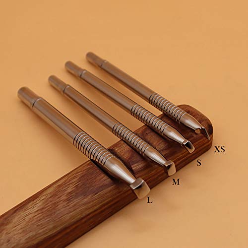 Leather Stamping Tool 304 Stainless Steel Professional Stamp Tools Leather Edge Punch Carving DIY LeatherCrafts (XS, 1pc) - size: XS, 1pc