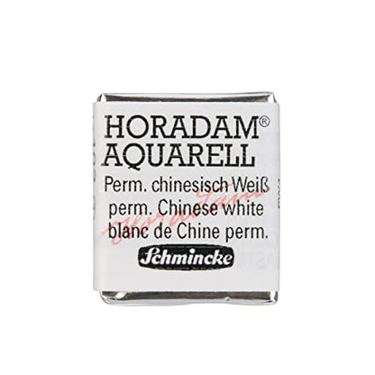 Schmincke - HORADAM® AQUARELL - Finest Artists' Watercolors, 102 Permanent Chinese White, 14 102 044, 1/2 pan - color: 102 Permanent Chinese White