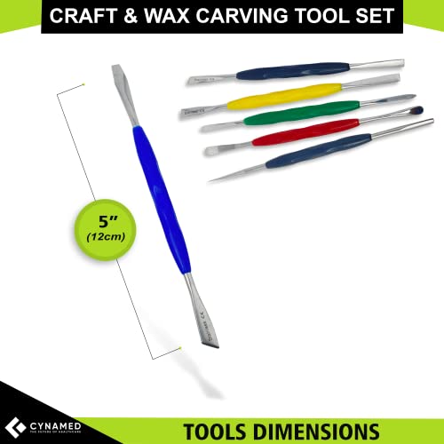 CYNAMED Stainless Steel Spatula Wax & Clay Sculpting Tool Carver Set (6PK) - style: 6PK