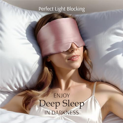 Zenssia 100% Mulberry Silk Sleep Mask Eye Mask for Men and Women, Light Plum - color: Light Plum